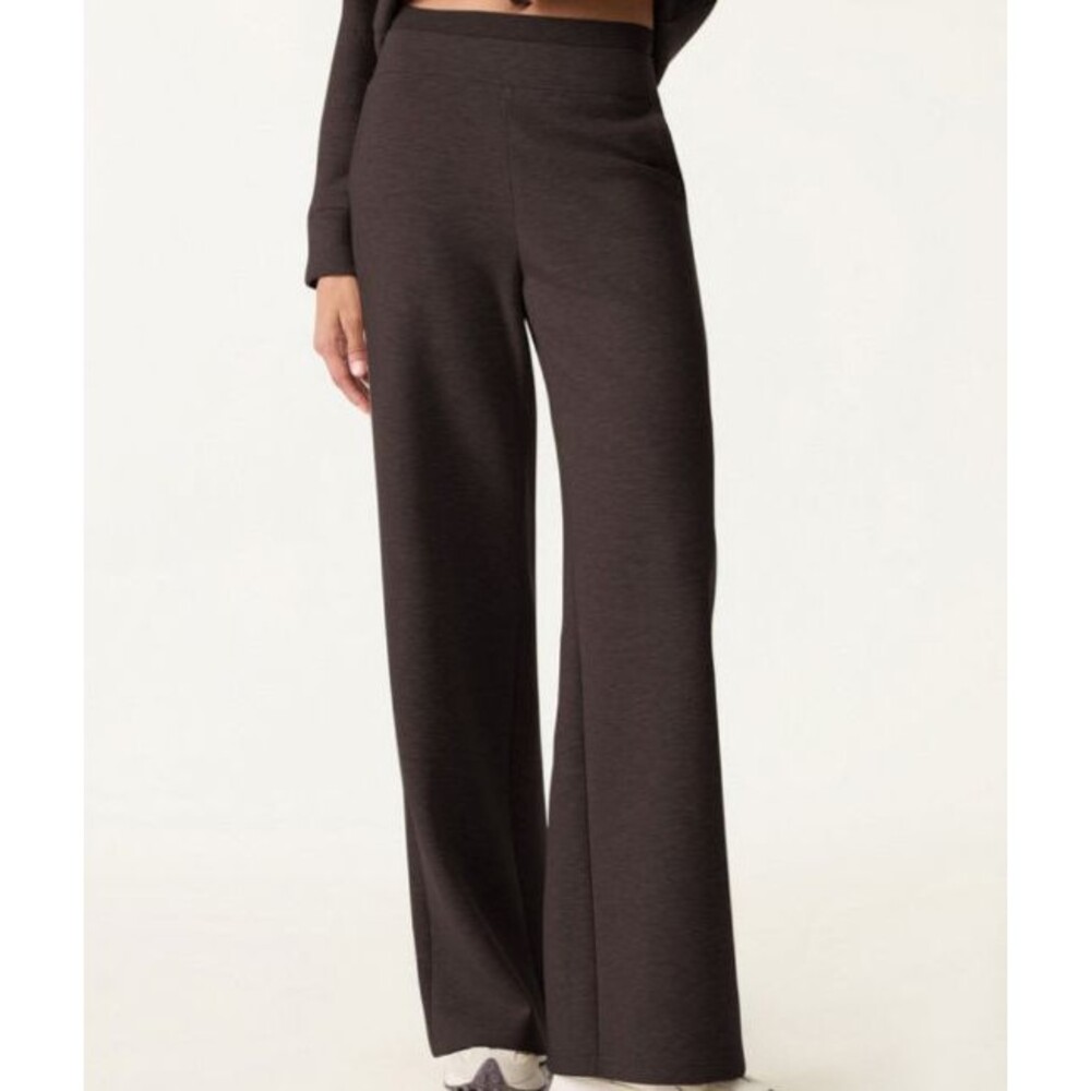OGL FuzzLuxe Cozy Wool Blend Layered Look Double Waist Pants In Brown Size Small
